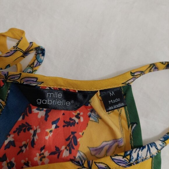 Mile Gabrielle VTG Sleeveless Shift Hankerchief Dress Multicolor Mixed Print M - Picture 10 of 12